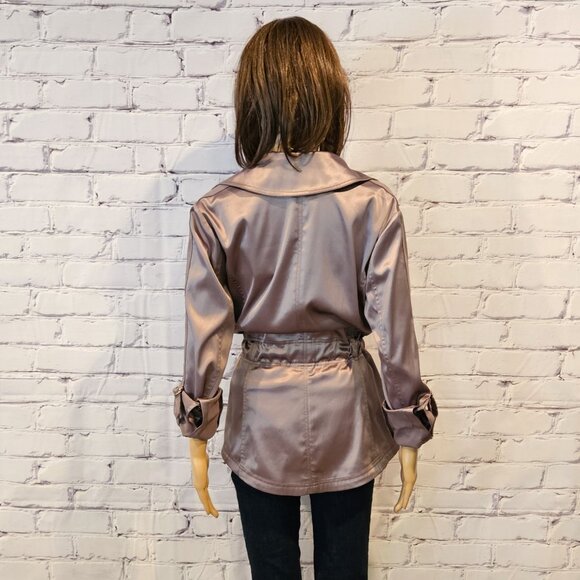 WHITE HOUSE BLACK MARKET - Gorgeous taupe belted satin blazer - Picture 7 of 11